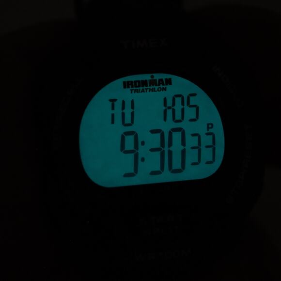 Timex Ironman Triathlon Mens Black Blue 39mm Digital Watch w New Battery - Picture 7 of 11